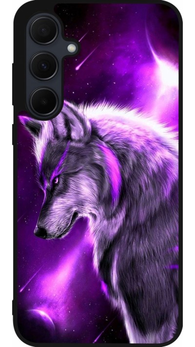 Samsung Galaxy A35 5G Case Hülle - Silikon schwarz Purple Sky Wolf