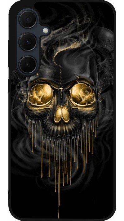 Samsung Galaxy A35 5G Case Hülle - Silikon schwarz Skull 02