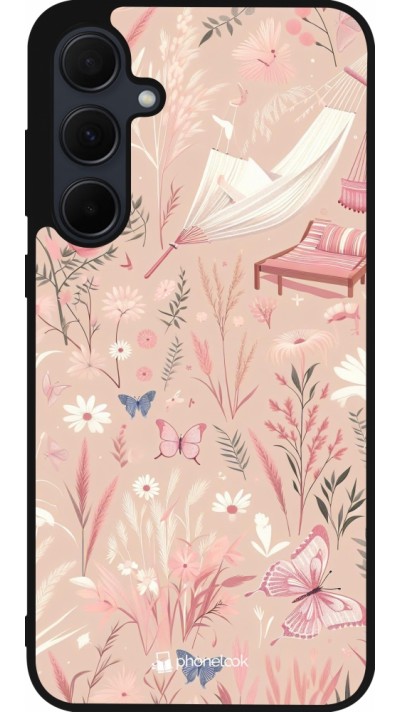 Samsung Galaxy A35 5G Case Hülle - Silikon schwarz Sommer Pastellmuster