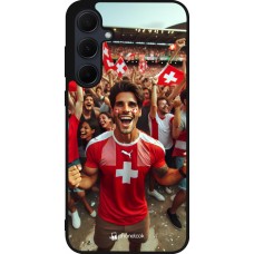 Samsung Galaxy A35 5G Case Hülle - Silikon schwarz Schweizer Fan Euro 2024