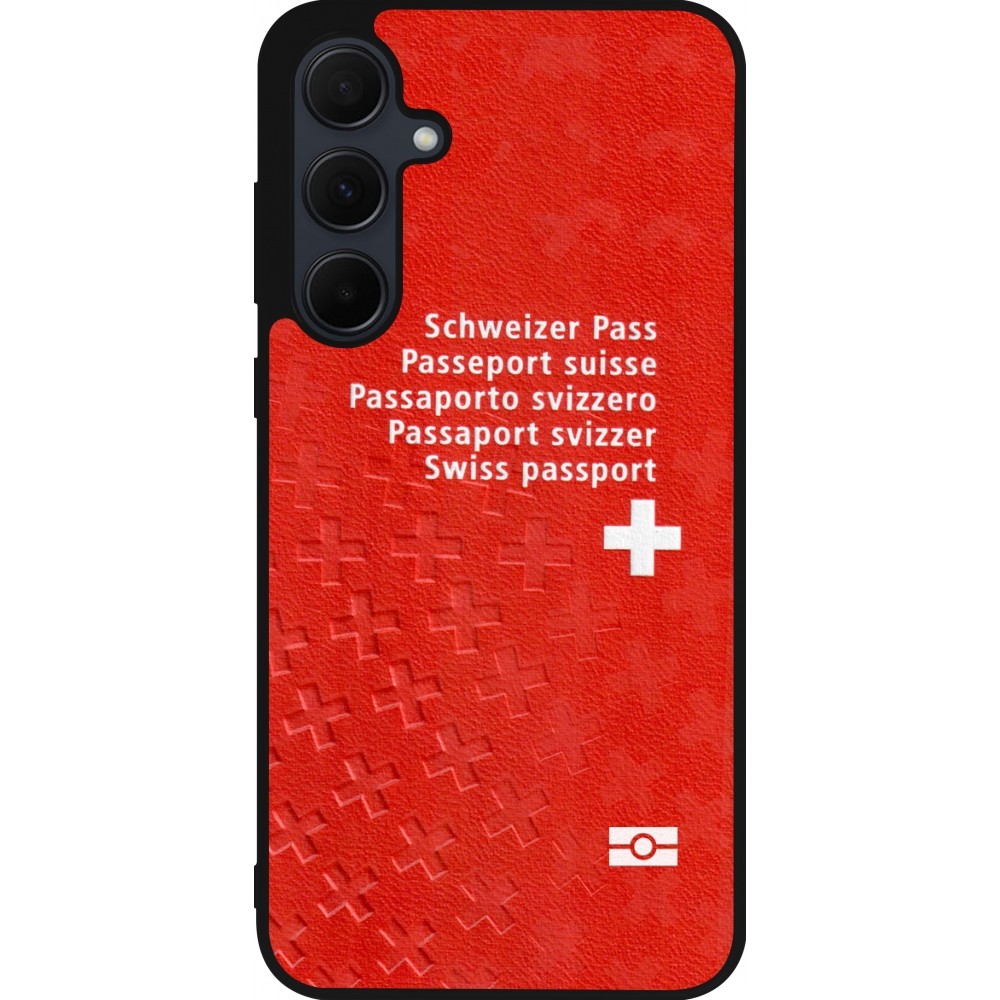 Samsung Galaxy A35 5G Case Hülle - Silikon schwarz Swiss Passport