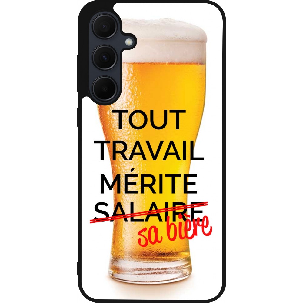 Samsung Galaxy A35 5G Case Hülle - Silikon schwarz Tout travail mérite sa bière