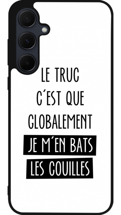 Coque Samsung Galaxy A35 5G - Silicone rigide noir Le truc globalement bats les couilles