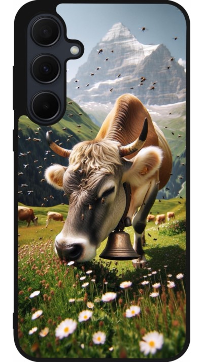 Samsung Galaxy A35 5G Case Hülle - Silikon schwarz Kuh Berg Wallis