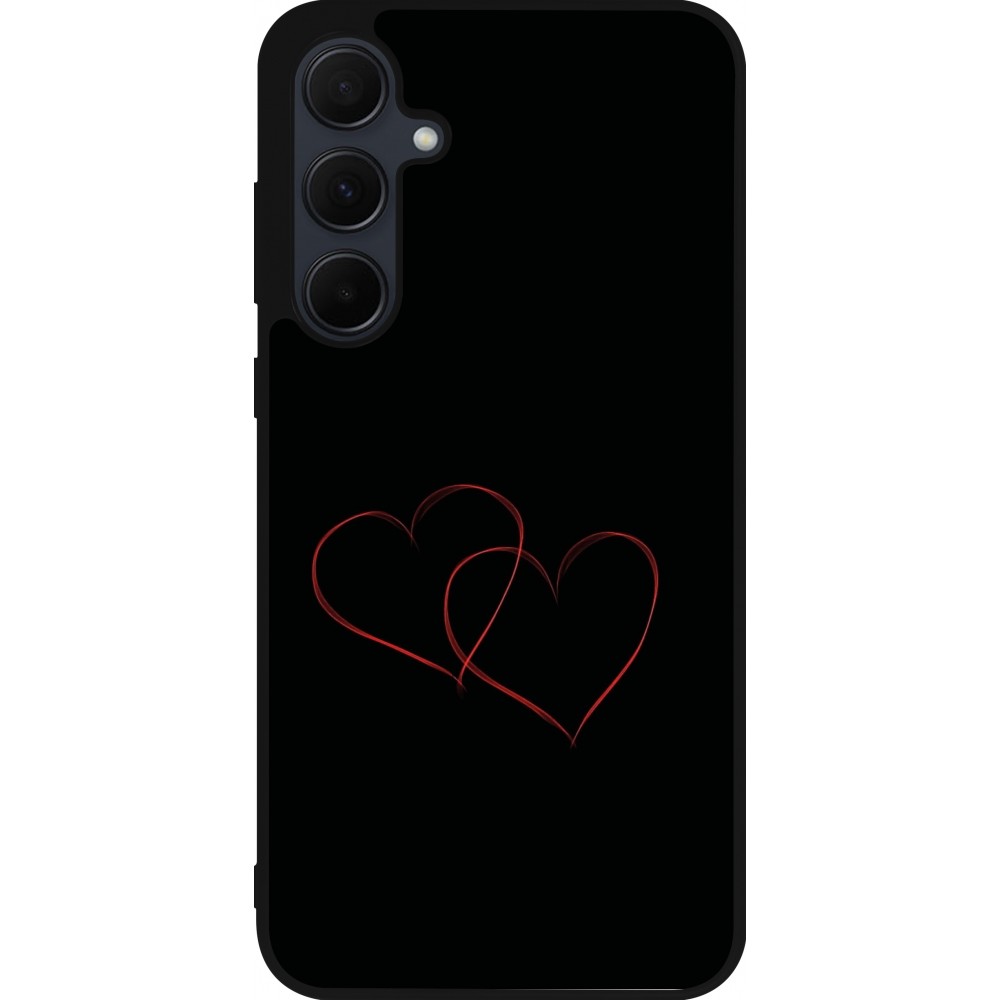 Samsung Galaxy A35 5G Case Hülle - Silikon schwarz Valentine 2023 attached heart