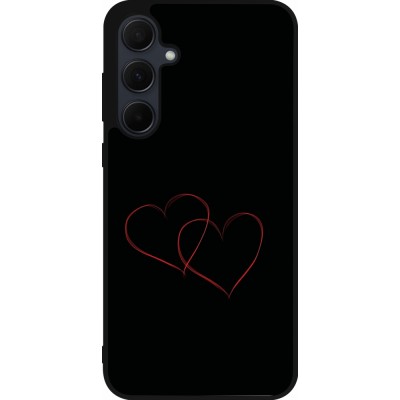 Samsung Galaxy A35 5G Case Hülle - Silikon schwarz Valentine 2023 attached heart