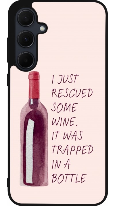 Coque Samsung Galaxy A35 5G - Silicone rigide noir I just rescued some wine