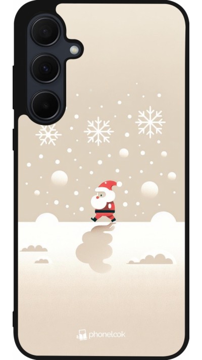 Coque Samsung Galaxy A35 5G - Silicone rigide noir Noël 2023 Minimalist Santa