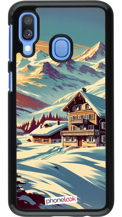 Coque Samsung Galaxy A40 - Chalet montagne enneigée