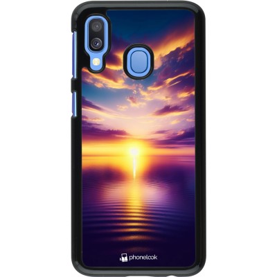 Coque Samsung Galaxy A40 - Coucher soleil jaune violet