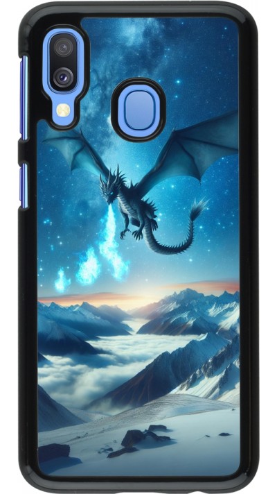 Coque Samsung Galaxy A40 - Dragon nocturne montagne