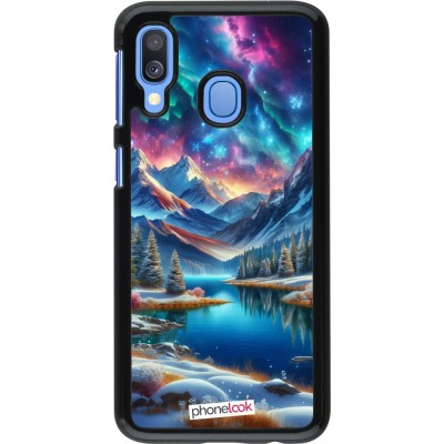 Coque Samsung Galaxy A40 - Fantasy Mountain Lake Sky Stars