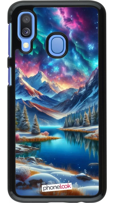 Coque Samsung Galaxy A40 - Fantasy Mountain Lake Sky Stars