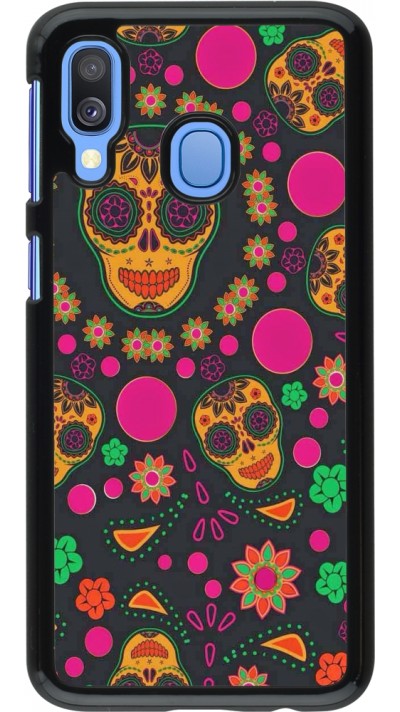 Coque Samsung Galaxy A40 - Halloween 22 colorful mexican skulls