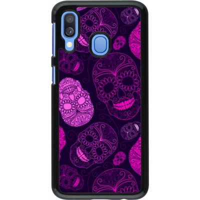 Coque Samsung Galaxy A40 - Halloween 2023 pink skulls