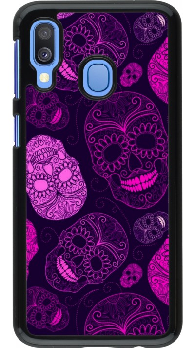 Coque Samsung Galaxy A40 - Halloween 2023 pink skulls