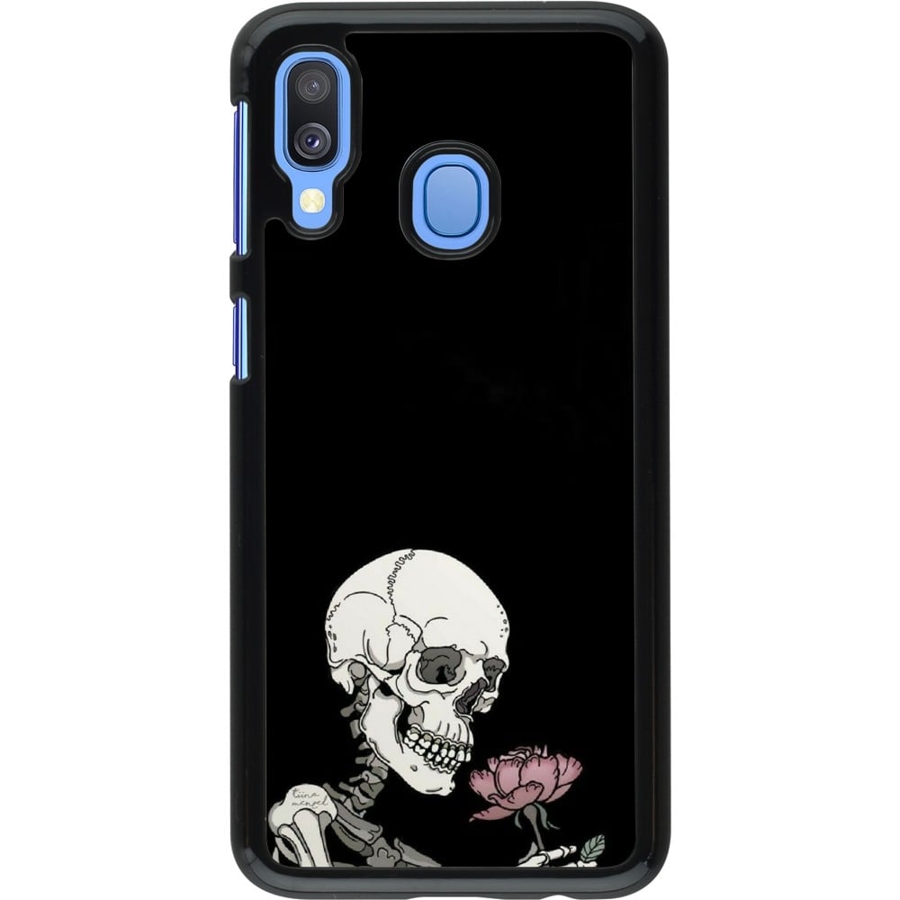 Coque Samsung Galaxy A40 - Halloween 2023 rose and skeleton