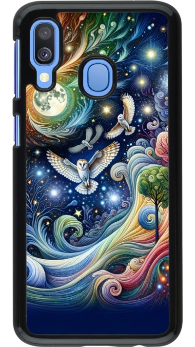 Coque Samsung Galaxy A40 - hibou volant floral