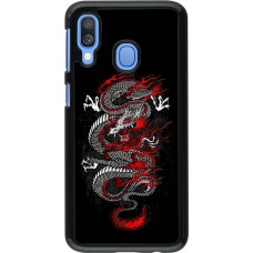 Coque Samsung Galaxy A40 - Japanese style Dragon Tattoo Red Black