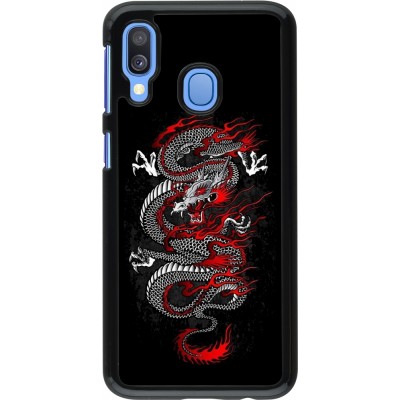 Coque Samsung Galaxy A40 - Japanese style Dragon Tattoo Red Black