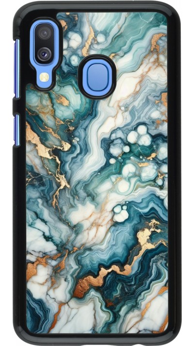 Coque Samsung Galaxy A40 - Marbre Vert Bleu Doré