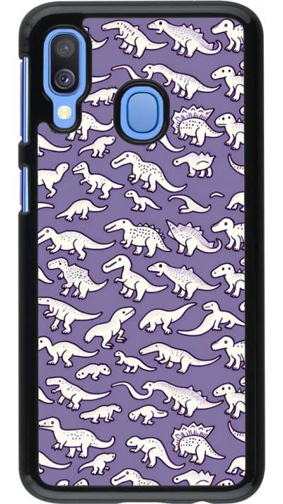 Coque Samsung Galaxy A40 - Mini dino pattern violet