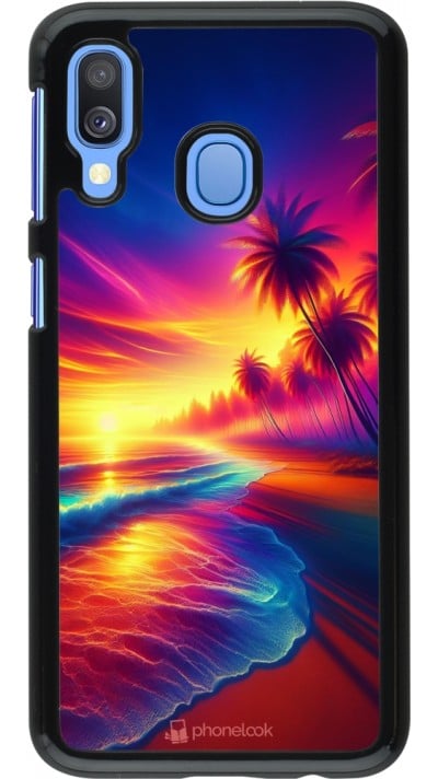 Samsung Galaxy A40 Case Hülle - Strand Sonnenuntergang auffällig