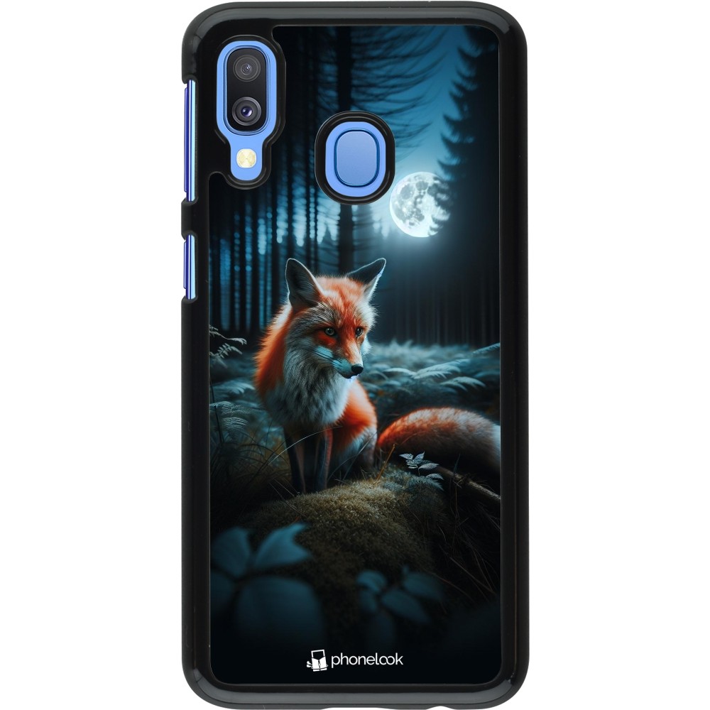 Coque Samsung Galaxy A40 - Renard lune forêt