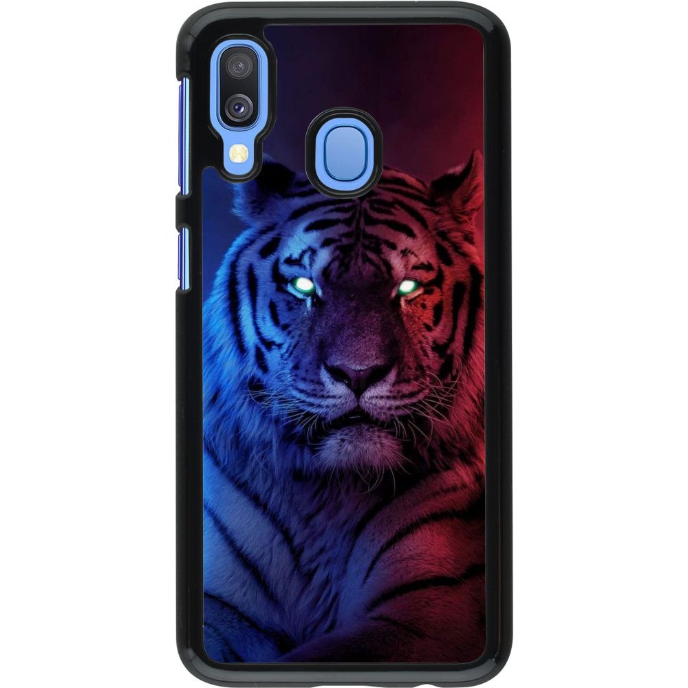 Coque Samsung Galaxy A40 - Tiger Blue Red