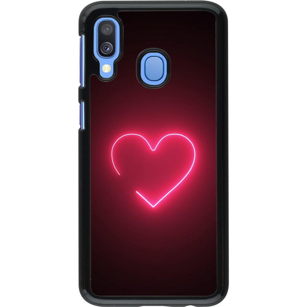 Coque Samsung Galaxy A40 - Valentine 2023 single neon heart