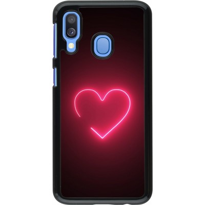 Coque Samsung Galaxy A40 - Valentine 2023 single neon heart