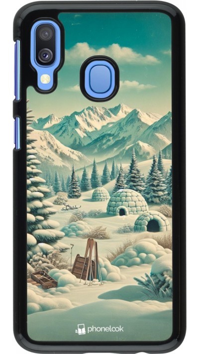 Coque Samsung Galaxy A40 - Vintage Snowy Mountain Igloo