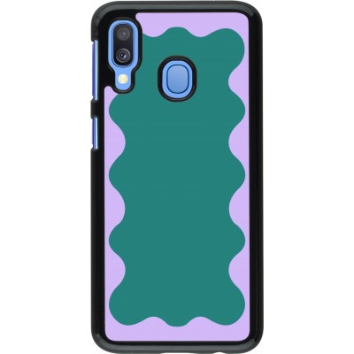 Coque Samsung Galaxy A40 - Wavy Rectangle Green Purple