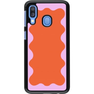 Coque Samsung Galaxy A40 - Wavy Rectangle Orange Pink