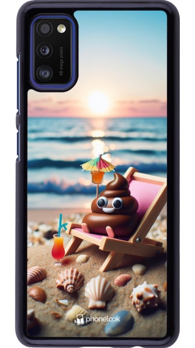 Coque Samsung Galaxy A41 - Emoji caca sur chaise longue