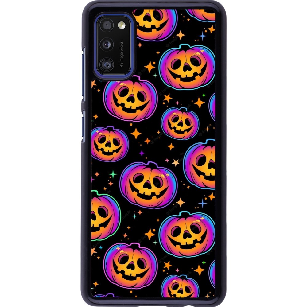 Coque Samsung Galaxy A41 - Halloween 2024 rainbow pumpkins