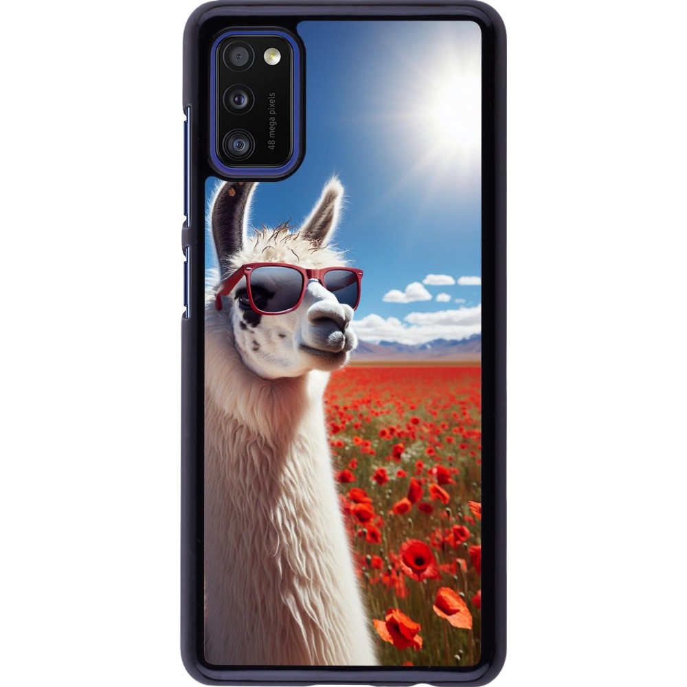 Coque Samsung Galaxy A41 - Lama Chic en Coquelicot