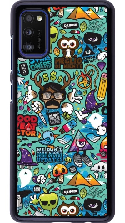 Coque Samsung Galaxy A41 - Mixed Cartoons Turquoise