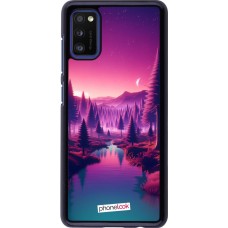 Coque Samsung Galaxy A41 - Paysage Violet-Rose