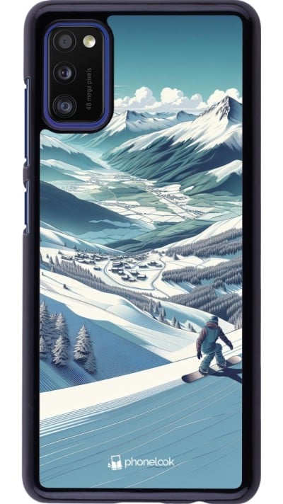 Coque Samsung Galaxy A41 - Snowboarder Montagne