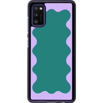 Coque Samsung Galaxy A41 - Wavy Rectangle Green Purple