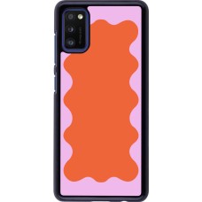 Coque Samsung Galaxy A41 - Wavy Rectangle Orange Pink