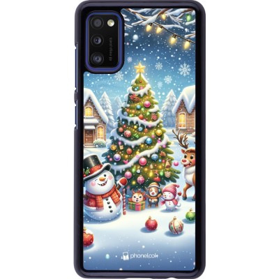 Coque Samsung Galaxy A41 - Noël 2023 bonhomme de neige et sapin