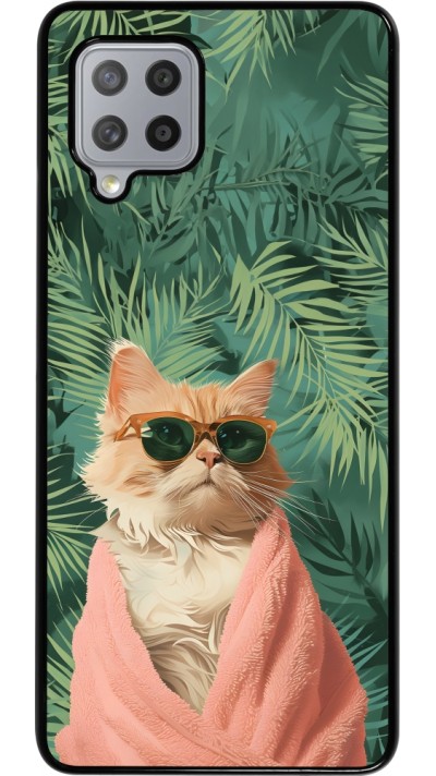 Coque Samsung Galaxy A42 5G - Cat Summer Palms