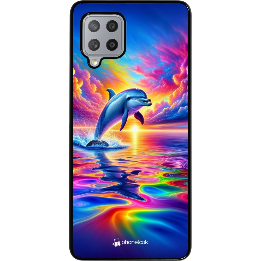 Coque Samsung Galaxy A42 5G - Dauphin arc-en-ciel heureux