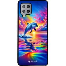 Coque Samsung Galaxy A42 5G - Dauphin arc-en-ciel heureux