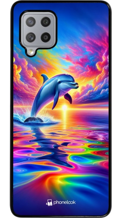 Coque Samsung Galaxy A42 5G - Dauphin arc-en-ciel heureux