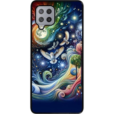 Coque Samsung Galaxy A42 5G - hibou volant floral