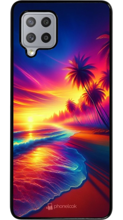 Coque Samsung Galaxy A42 5G - Plage coucher soleil flashy