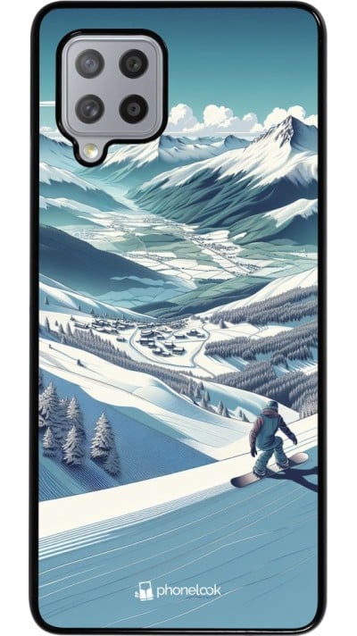 Coque Samsung Galaxy A42 5G - Snowboarder Montagne